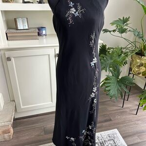 Sleeveless maxi dress with floral sequins and beading.  Make an offer!